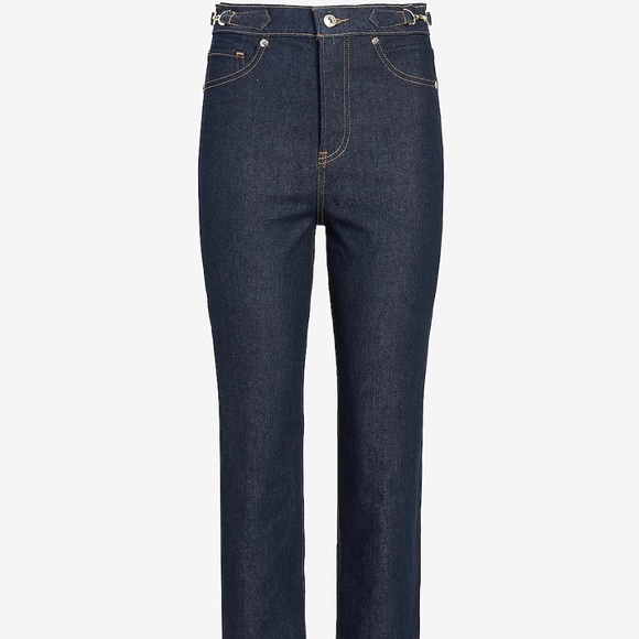 Super High Waisted Side Buckle Mom Jeans - Picture 3 of 4